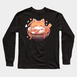 cat ramen Long Sleeve T-Shirt